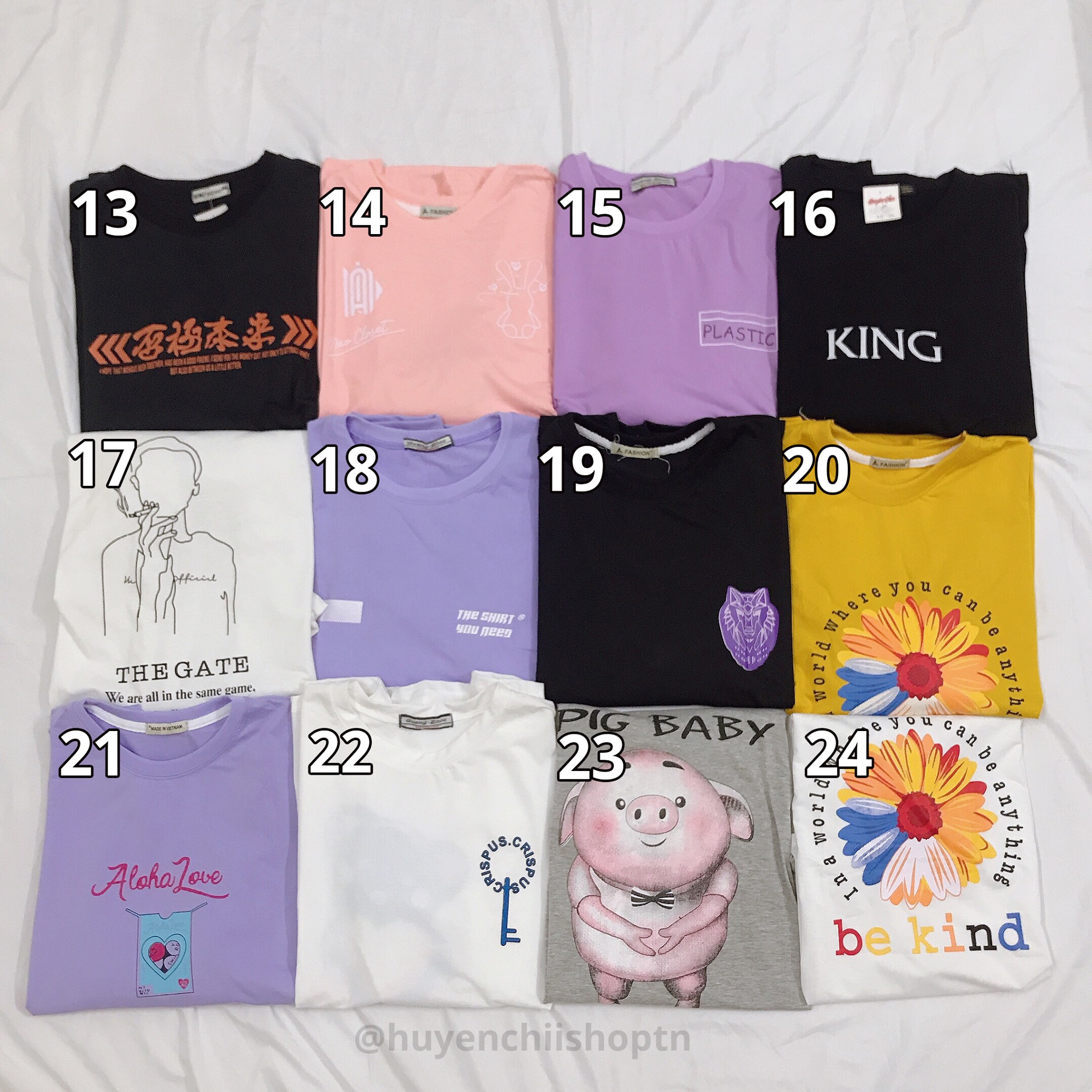 Combo 3 áo phông unisex tay lỡ form rộng in hình mẫu NGẪU NHIÊN Huyền Chii shop