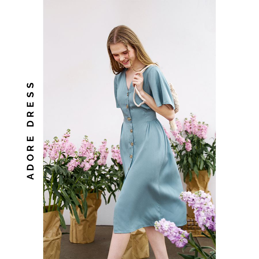 Đầm midi dress thô mềm 4 màu 3ASDR2048 ADORE DRESS