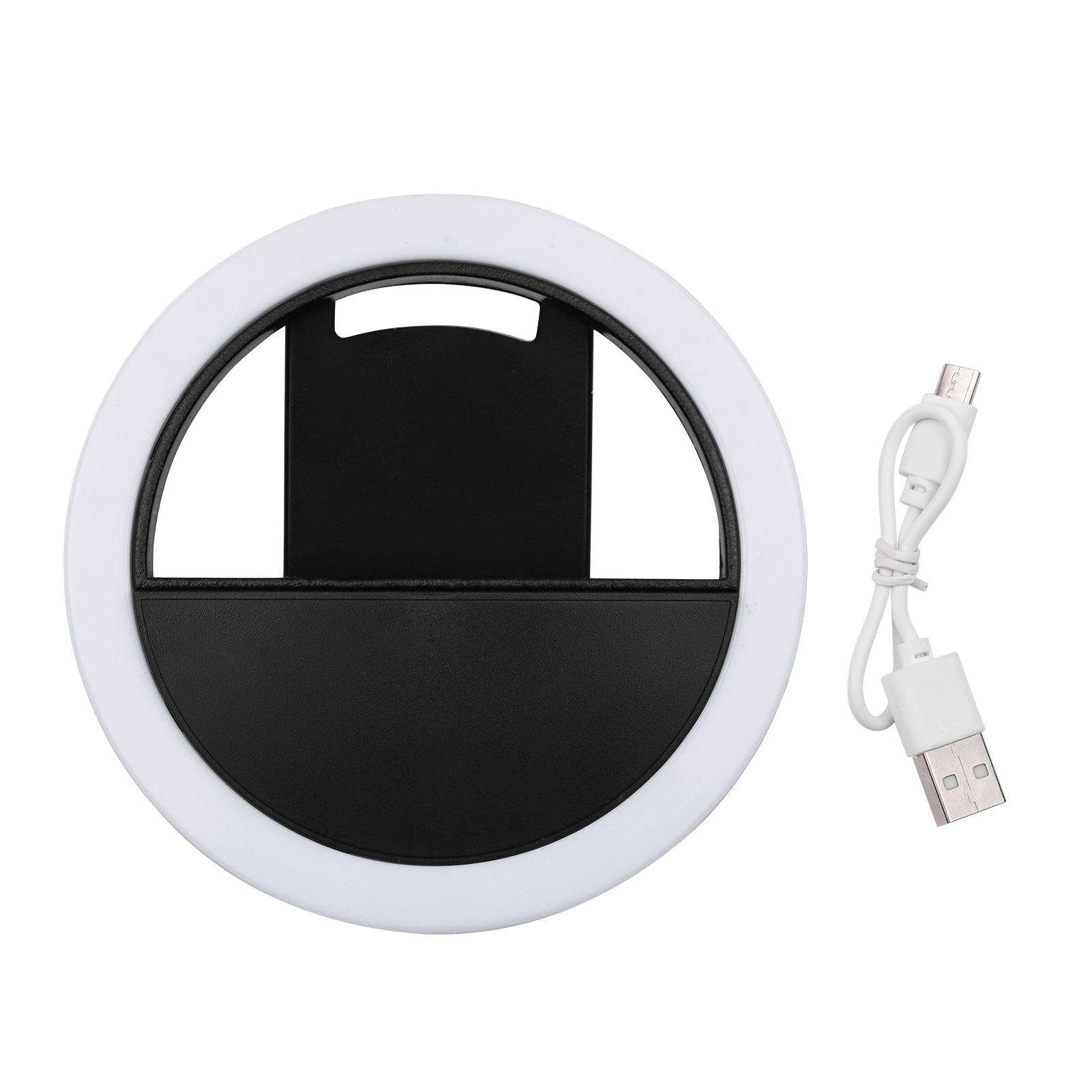 Đèn LED vòng tròn selfie có thể sạc lại gắn điện thoại di động