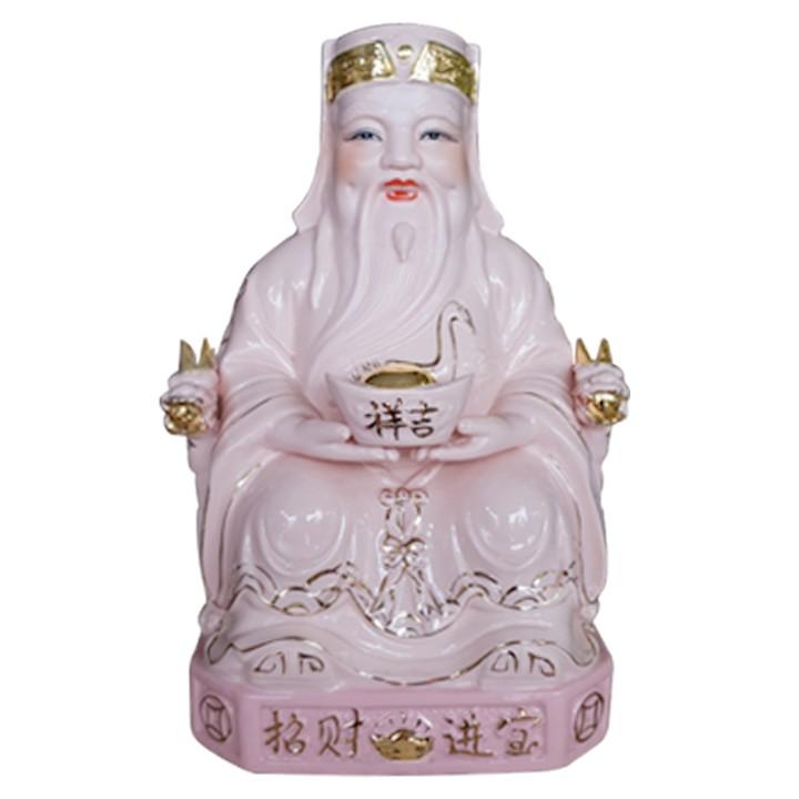 Cặp tượng thần tài ông địa sứ hồng 7 inch - M1.2