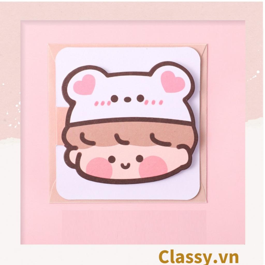 Thiệp cute Kích thước 9.3 CM| Classy chúc mừng 20-11, Sinh Nhật, Lễ lạt, Cảm Ơn , Tình Yêu in hình hoạt hình Q941