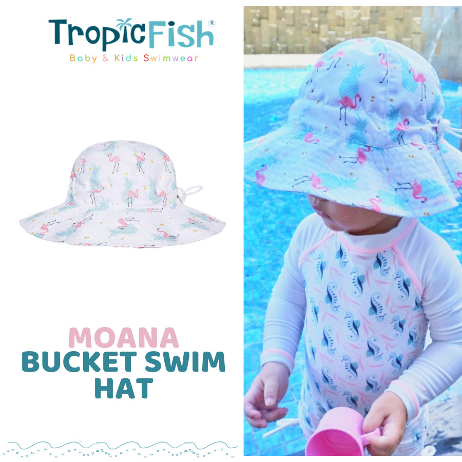 Nón bơi rộng vành cho bé gái - Moana Bucket Swim Hat TropicFish