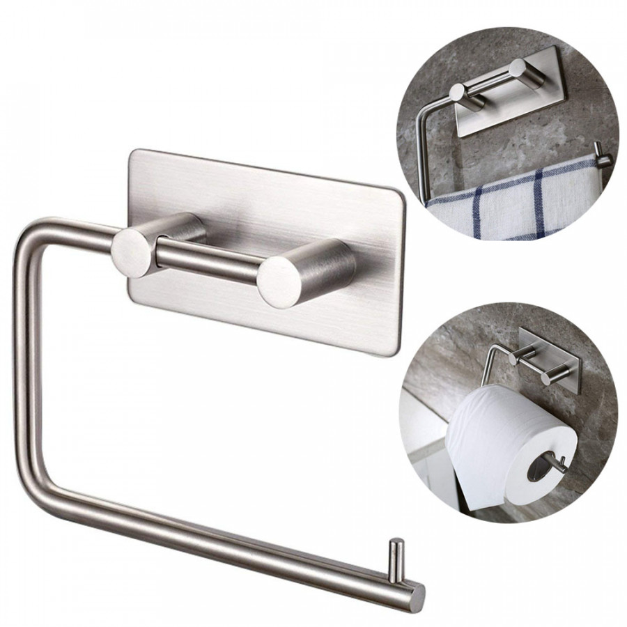 Giá treo cuộn giấy vệ sinh inox 304 dán tường Hobby home decor G1