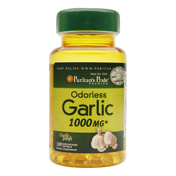 Thực Phẩm Chức Năng - Dầu Tỏi Không Mùi Tăng Cường Miễn Dịch, Giảm Cholesterol Odorless Garlic 1000Mg (100 Viên)