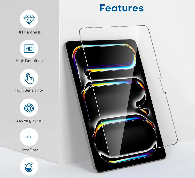 Miếng dán màn hình kính cường lực cho iPad Air 11 13 inch M4 2024/ iPad Air 6 M2 11 inch 2024 hiệu Gucase (mỏng 0.2 mm, vát cạnh 2.5D, chống trầy, chống va đập - hàng nhập khẩu
