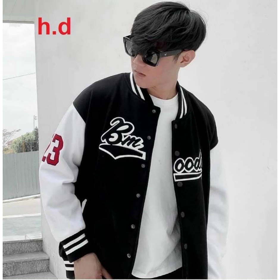 Áo khoác bomber nam form rộng họa tiết in chữ Bmoody thời trang cá tính chất dải dù dày dặn cao cấp