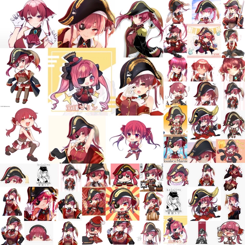 Ảnh Sticker Uruha rushia 30-60 cái ép lụa khác nhau/Hình dán Vtuber uruha rushia