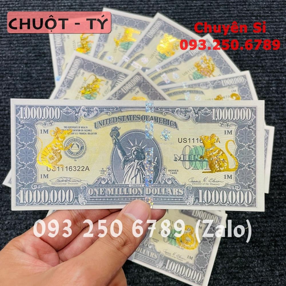 Tờ Triệu Đô 12 Con Giáp Mạ Vàng, Siêu Cấp Mỹ Có Bảo An Chống Giả, 1 Triệu Usd Kỉ Niệm - NELI - RƯỚC LỘC XUÂN