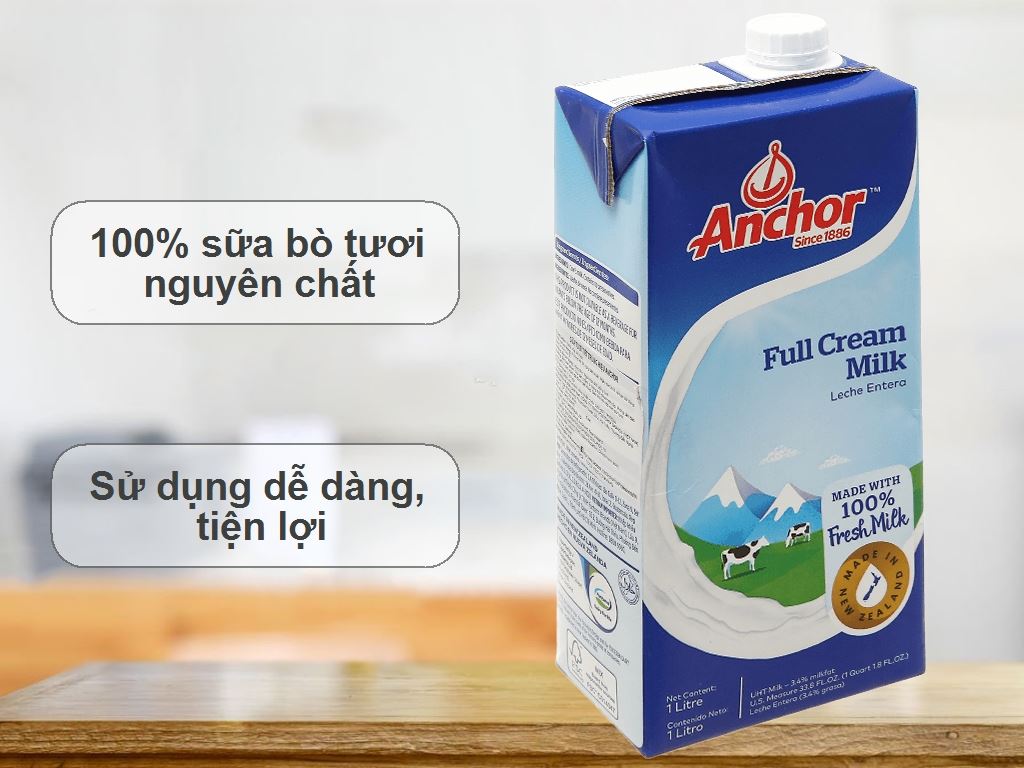 Sữa tươi nguyên kem Anchor 1L - FULLCREAM MILK 1L.