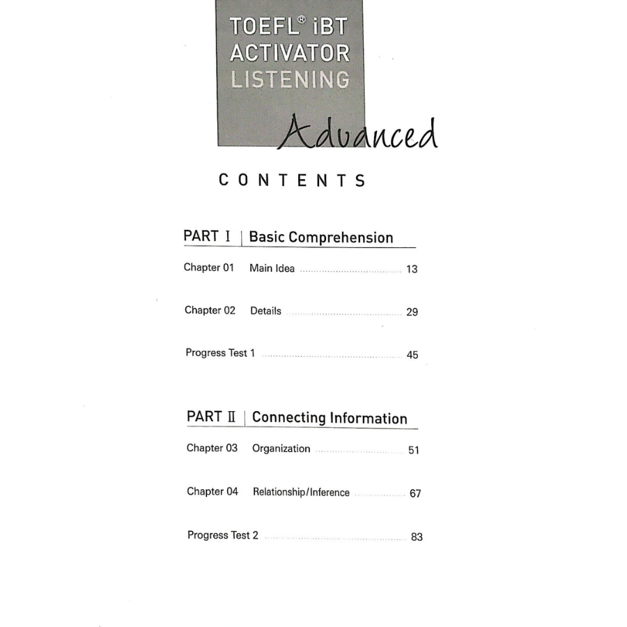 TOEFL iBT Activator Listening Advanced (Kèm CD)