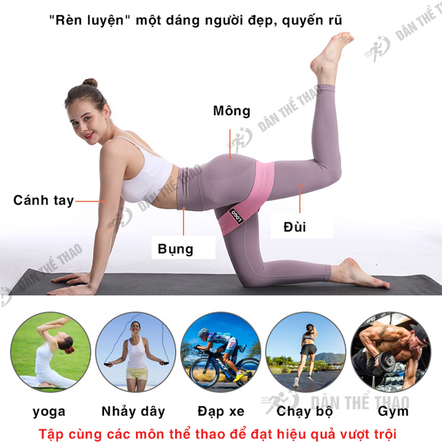 Dây kháng lực minibrand tập mông W8 GYM - Dây kháng lực tập gym đàn hồi bền bỉ kiến tạo body chuẩn