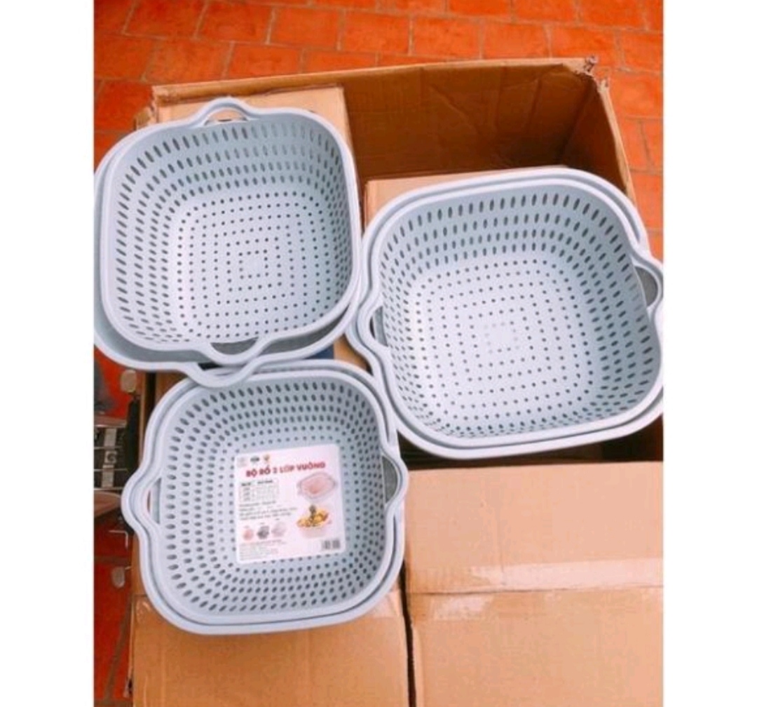 SET 3 SIZE BỘ THAU CHẬU RỔ NHỰA VIỆT NHẬT GỒM 3 RỔ 3 THAU CHẬU