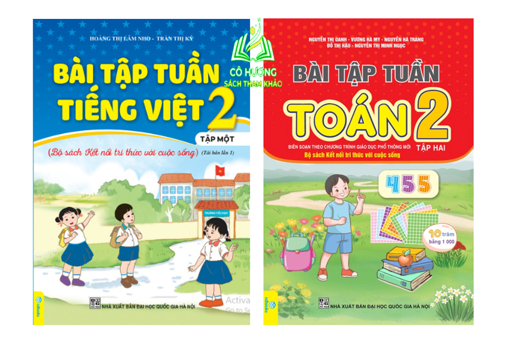Sách - Combo 4 cuốn Bài Tập Tuần Toán, Tiếng Việt 2 - Kết Nối Tri Thức