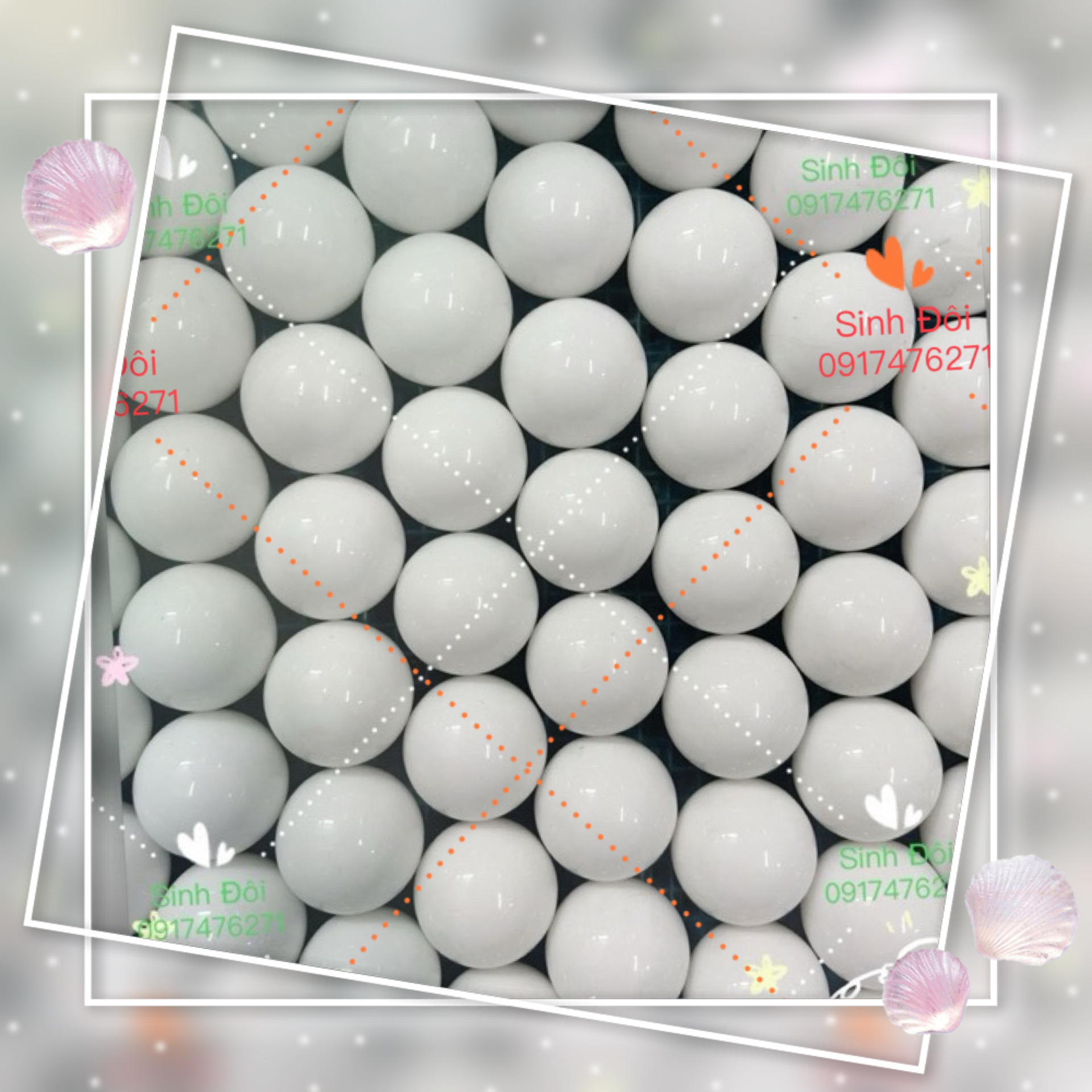 100 viên bi nhựa 16mm mày trắng - phụ kiện bi các trò chơi