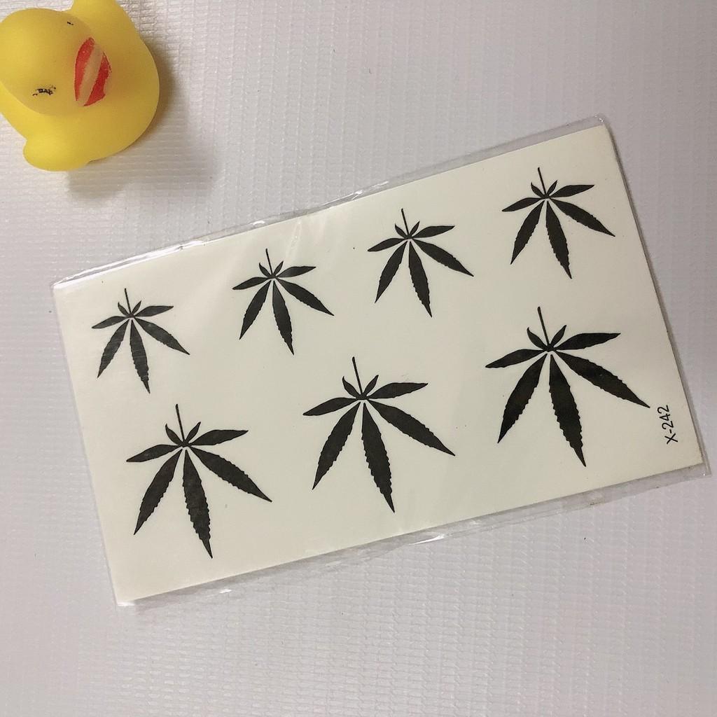 Hình xăm dán chiếc lá cô đơn 10x6cm