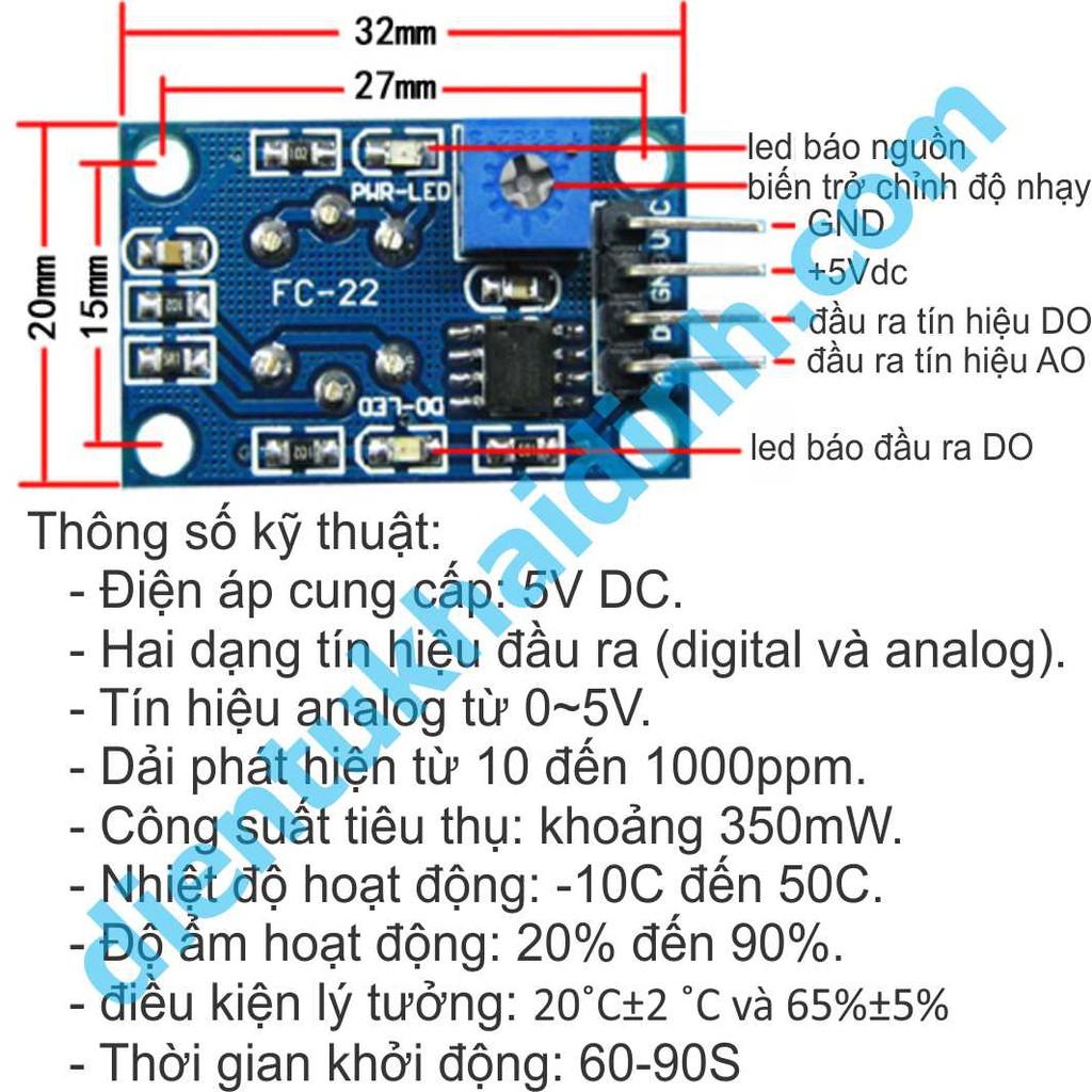 Module Cảm Biến Khí CO MQ7, độ nhạy cao kde0293