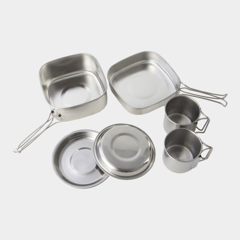 6pcs Camping Cookware Set Outdoor Portable Picnic Cookware Kit Stainless Steel Travel Tableware Cooking Accessory