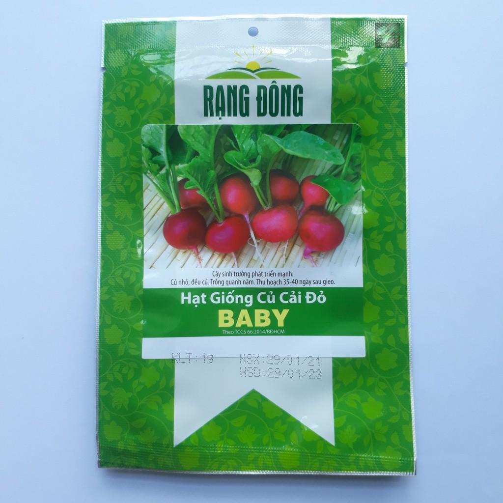 Hạt giống Củ Cải đỏ tròn baby Rado, đóng gói 1gr, cực dễ trồng