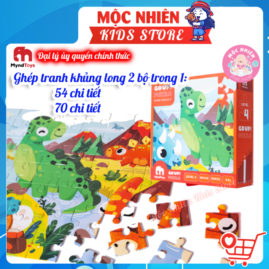 Đồ Chơi Xếp Hình MyndToys Go Up! Puzzle Level 4 - Dino Series F