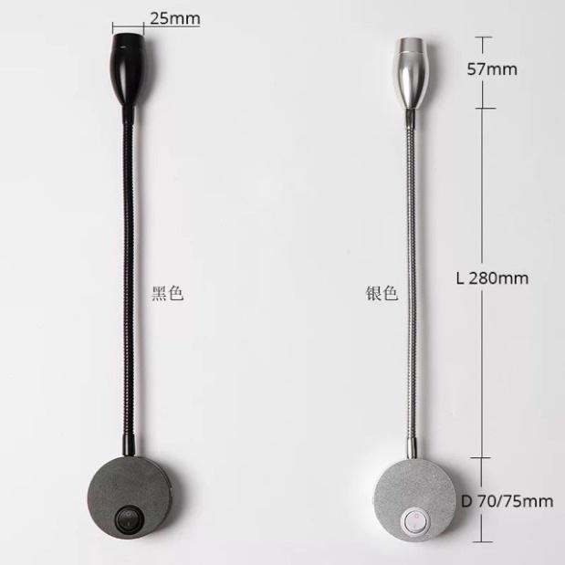 Đèn xem sách gắn đầu của giường xoay 360 độ, đèn gắn tường, đèn decor, đèn rọi triệu tập ánh sáng