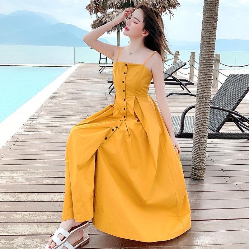 Đầm Maxi 2 Dây Đi Biển Dự Tiệc Có Size M-L-XL-XXL (kèm ảnh clip thật