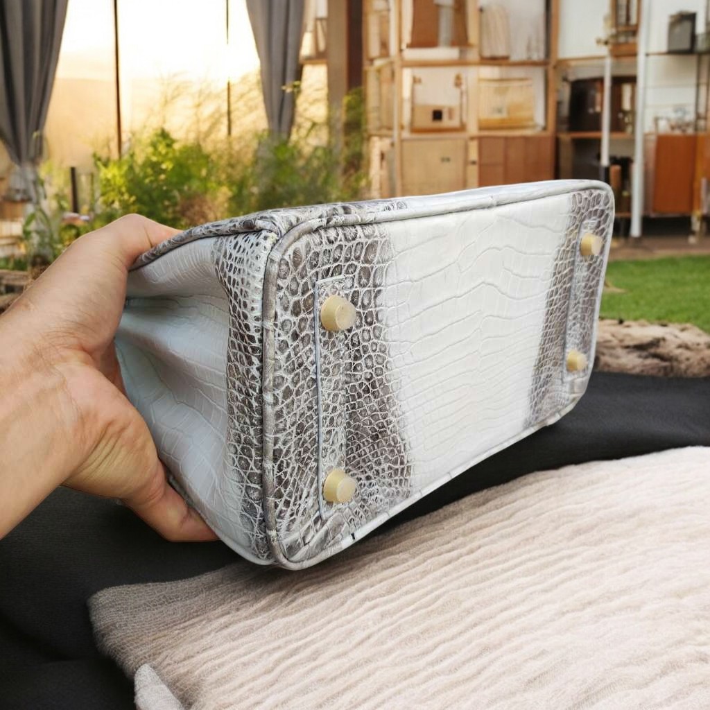 Túi xách cá sấu nữ màu Trắng tro cao cấp Loại 1