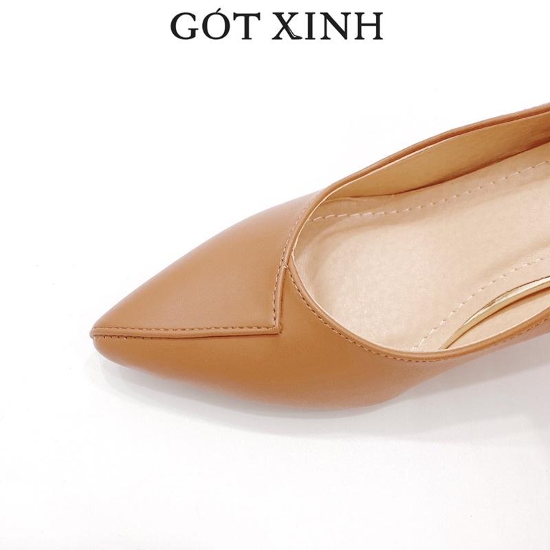 Giày cao gót nữ GÓT XINH G20 da mềm đế nhọn cao 7cm