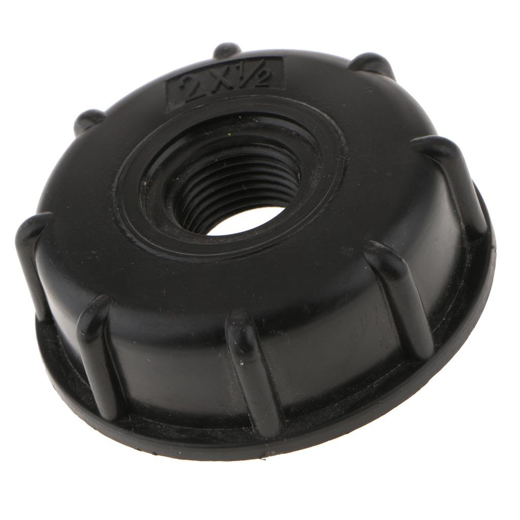 1000L IBC Water Tote Tank Adapter Hose Cap 60mm Coarse Thread Outlet, 1/2inch+1inch=2PCS