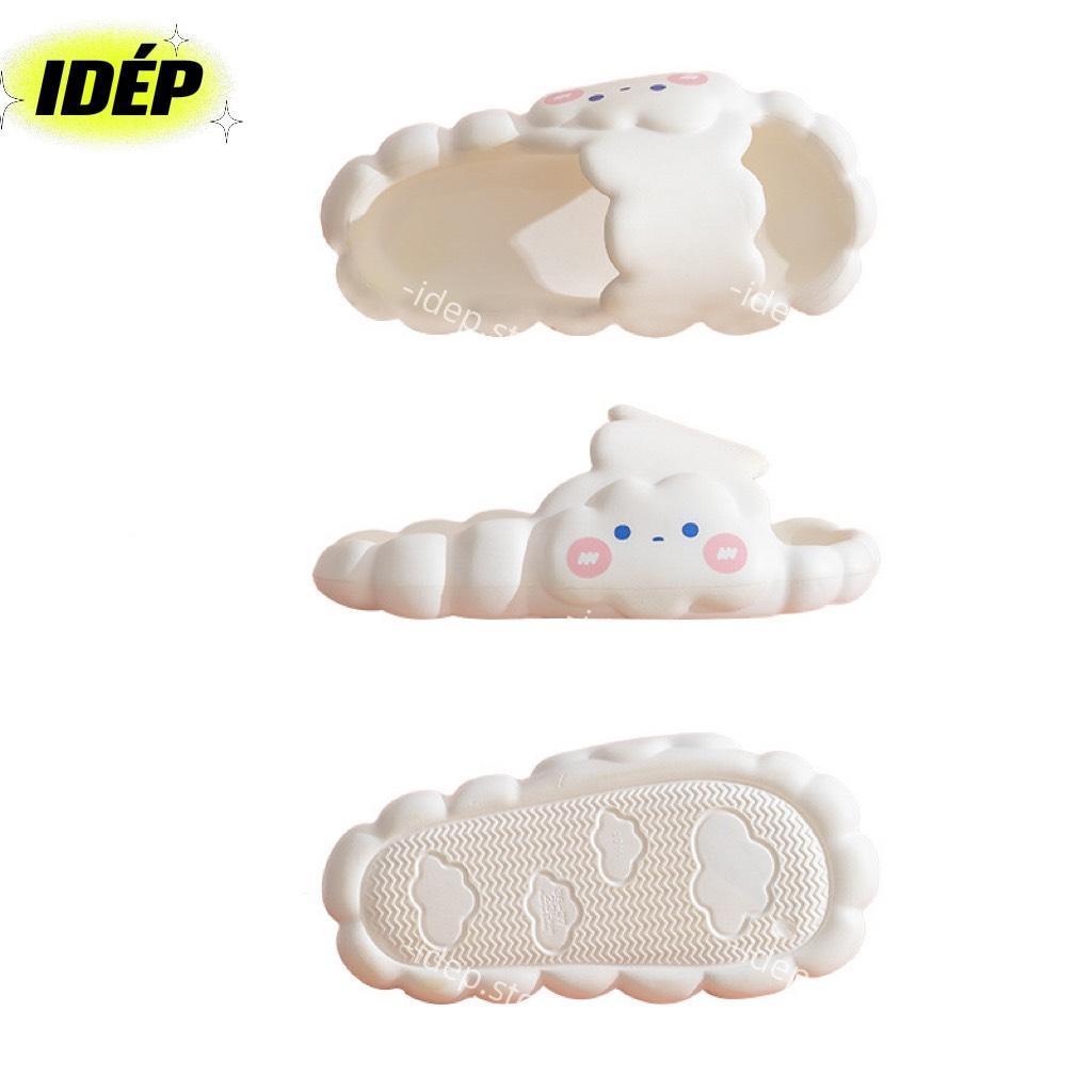 Dép bánh mì ĐÁM MÂY CLOUD cao 3.5cm iDÉP DL302 nữ quai ngang cao su siêu mềm chống trơn ulzzang đi trong nhà, văn phòng