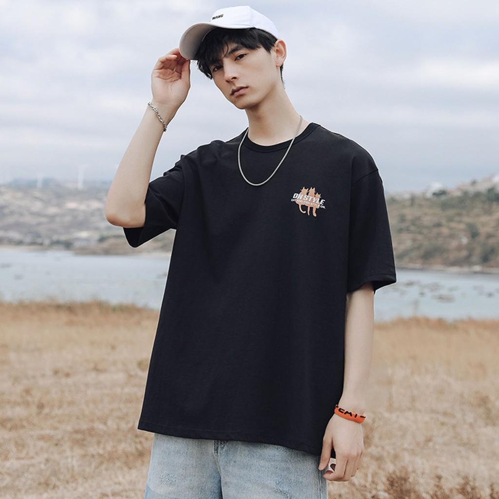 Áo phông unisex CAT AND FISH tay lỡ dáng rộng hot trend 2020