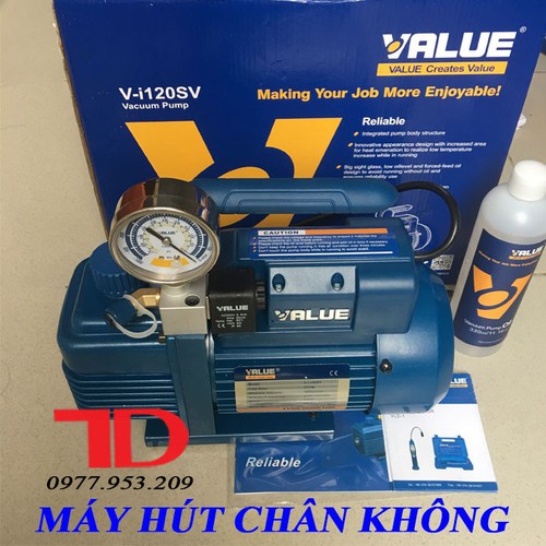 Máy hút chân không VALUE 2.0 CFM V I120SV mẫu mới kèm đồng hồ hiển thị báo áp hàng chính hãng