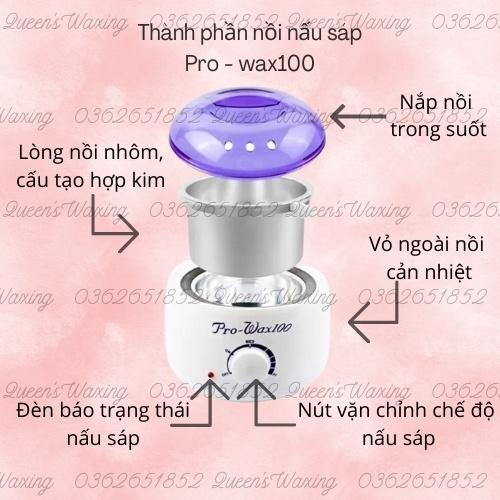 Nồi nấu sáp Pro-wax 100 + 100g sáp cao cấp siêu bám lông + Mỡ trăn