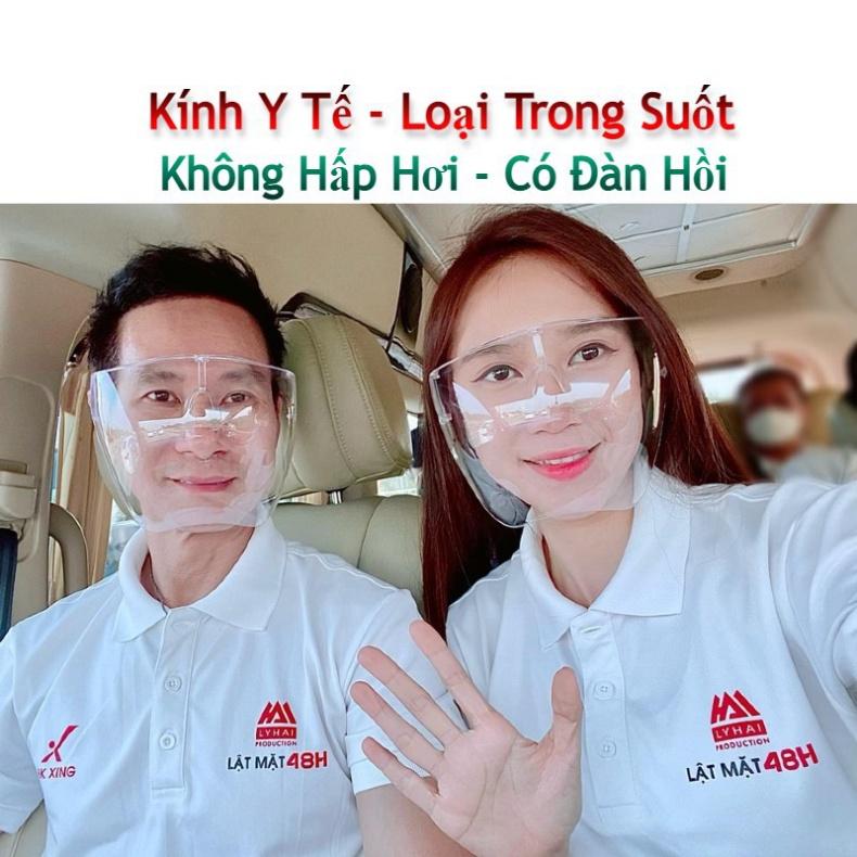 (Siêu Trong Suốt) Kính Phòng Dịch Thời Trang , Kính Chống Giọt Bắn Khung Nhựa Cứng Không Hấp Hơi