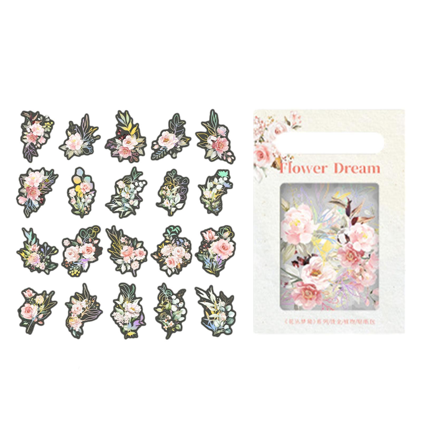 40Pcs Plant Stickers Scrapbooking Stickers DIY Crafts Waterproof Stickers PET Transparent Decorative Stickers  Notebook Diary
