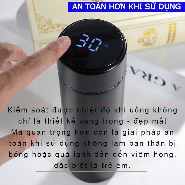 Bình Giữ Nhiệt 500ml Nắp Cảm Ứng Báo Nhiệt Độ--hh081 GIAO MÀU NGẪU NHIÊN