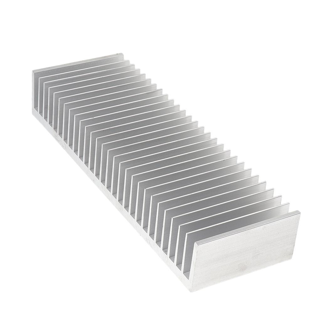 Aluminum Heatsink, Cooling Radiator Fin Pad, 100x300x50mm, Silver Tone