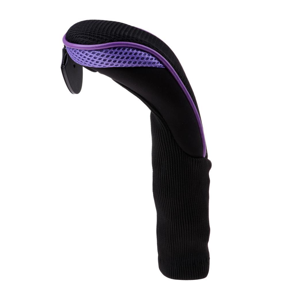 3pcs Long Neck Golf Club Head Cover Wood Headcover for Women Black
