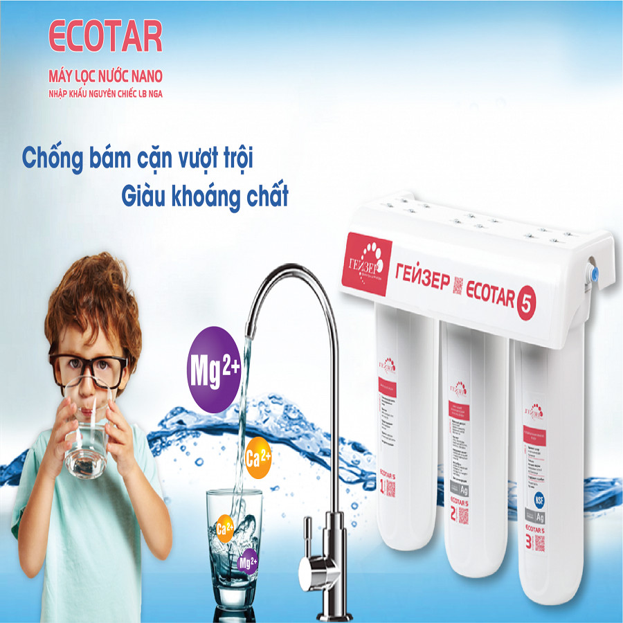 Máy lọc nước Nano Geyser Ecotar 5 - Hàng nhập khẩu