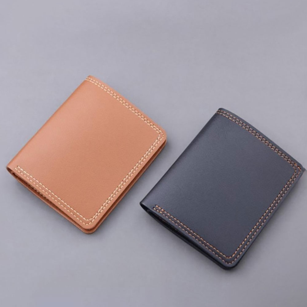 Bóp ví da nam cầm tay mini trơn nhiều ngăn đựng thẻ nhỏ gọn phong cách đơn giản, thời trang
