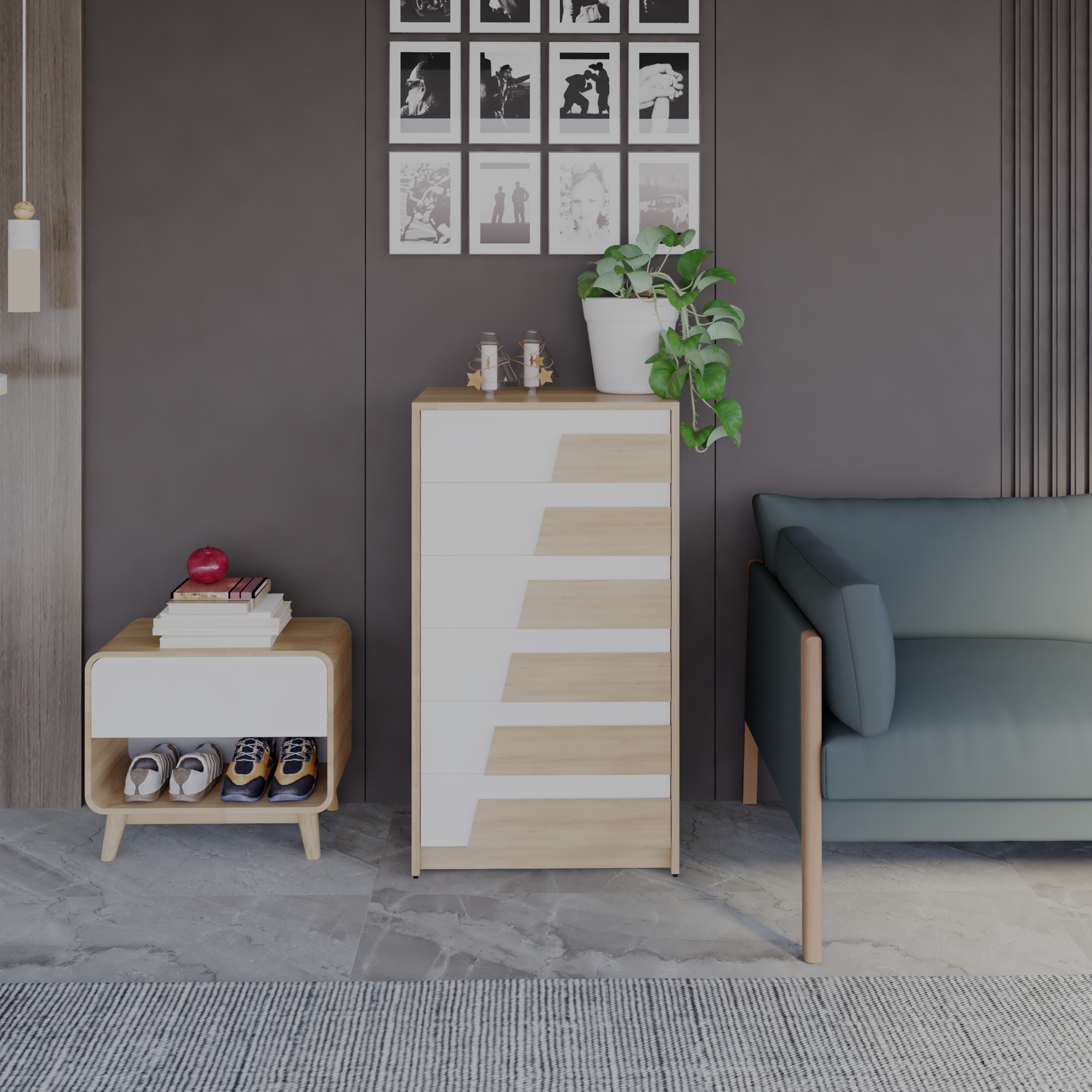 [Happy Home Furniture] PONIX, Tủ lưu trữ 6 ngăn kéo, 60cm x 45cm x 106cm ( DxRxC), THK_111