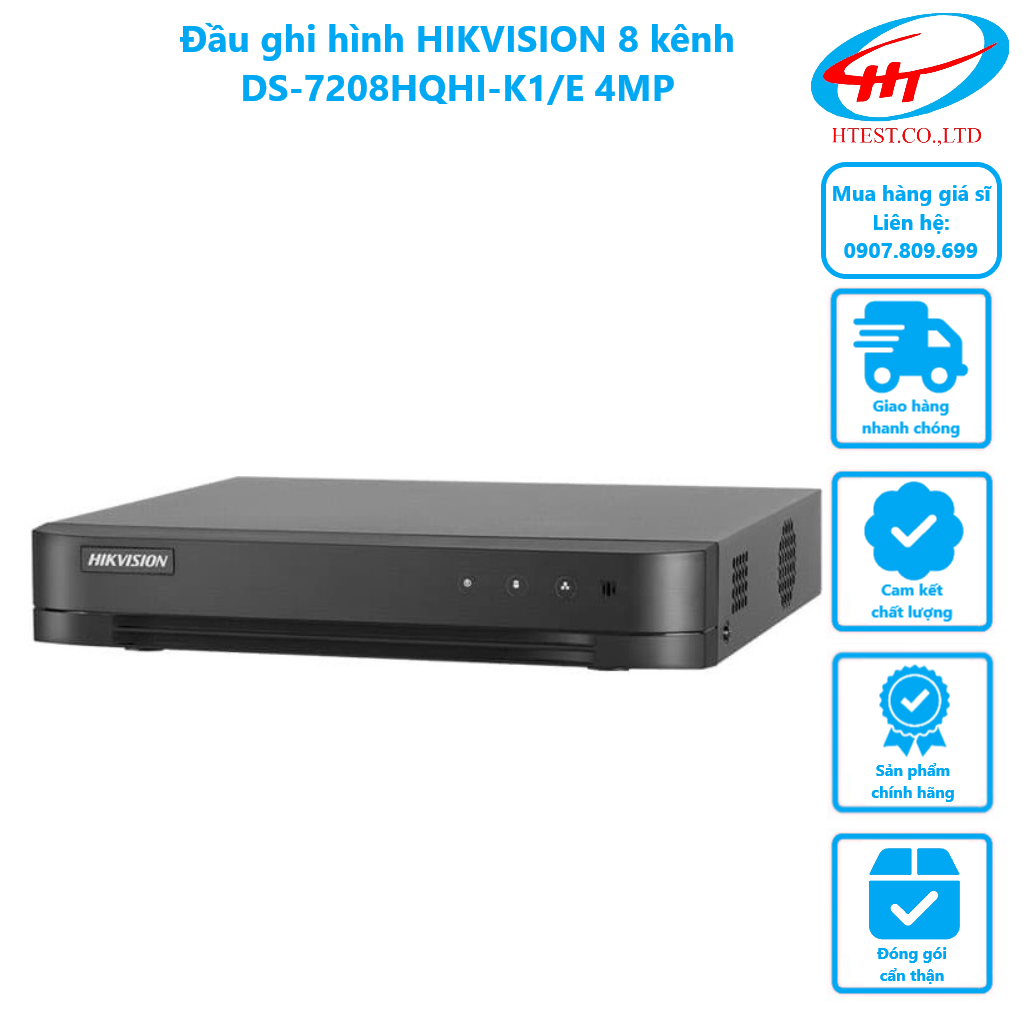 Đầu ghi hình HIKVISION 8 kênh DS-7208HQHI-K1/E 4MP - Hàng chính hãng