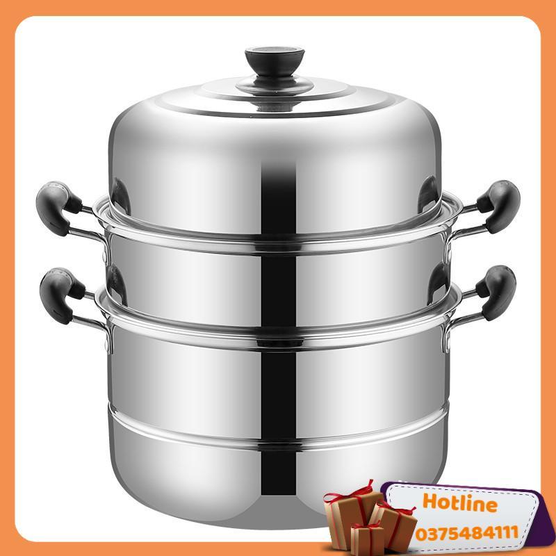 Nồi Hấp Inox 3 Tầng 30Cm Siêu Bên Tiện Lợi - Hàng Loại 1