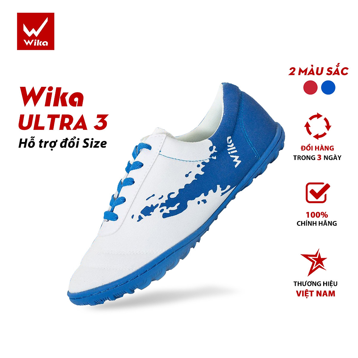 Giày Đá Bóng Wika Ultra 3 Bata Khâu Full Đế New