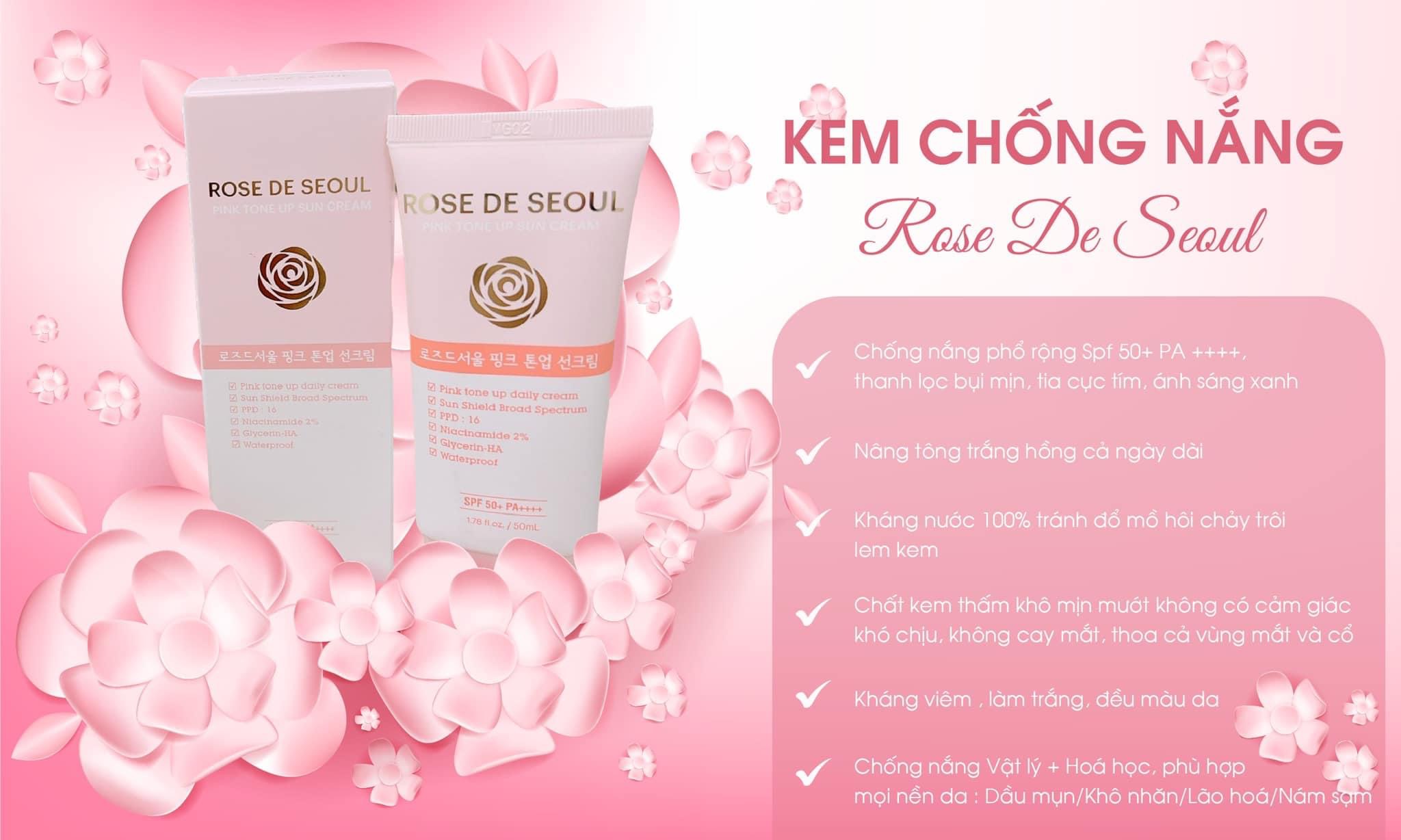 Kem chống nắng ROSE DE SEOUL (spf 50+ PAA++) 50ml bản mới 2023 hạn 2026