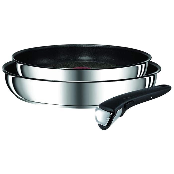 Set 2 Chảo Chống Dính TEFAL Ingenio, Cán Rời, Size 22/26cm, Chất Liệu Thép Không Gỉ, Dẫn Nhiệt Tốt, Made In France