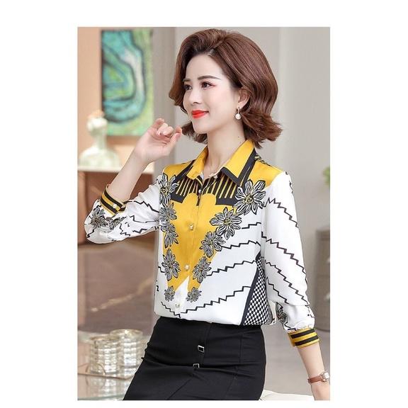 Áo sơ mi lụa trung niên cao cấp cực chảnh -hàng sẵn