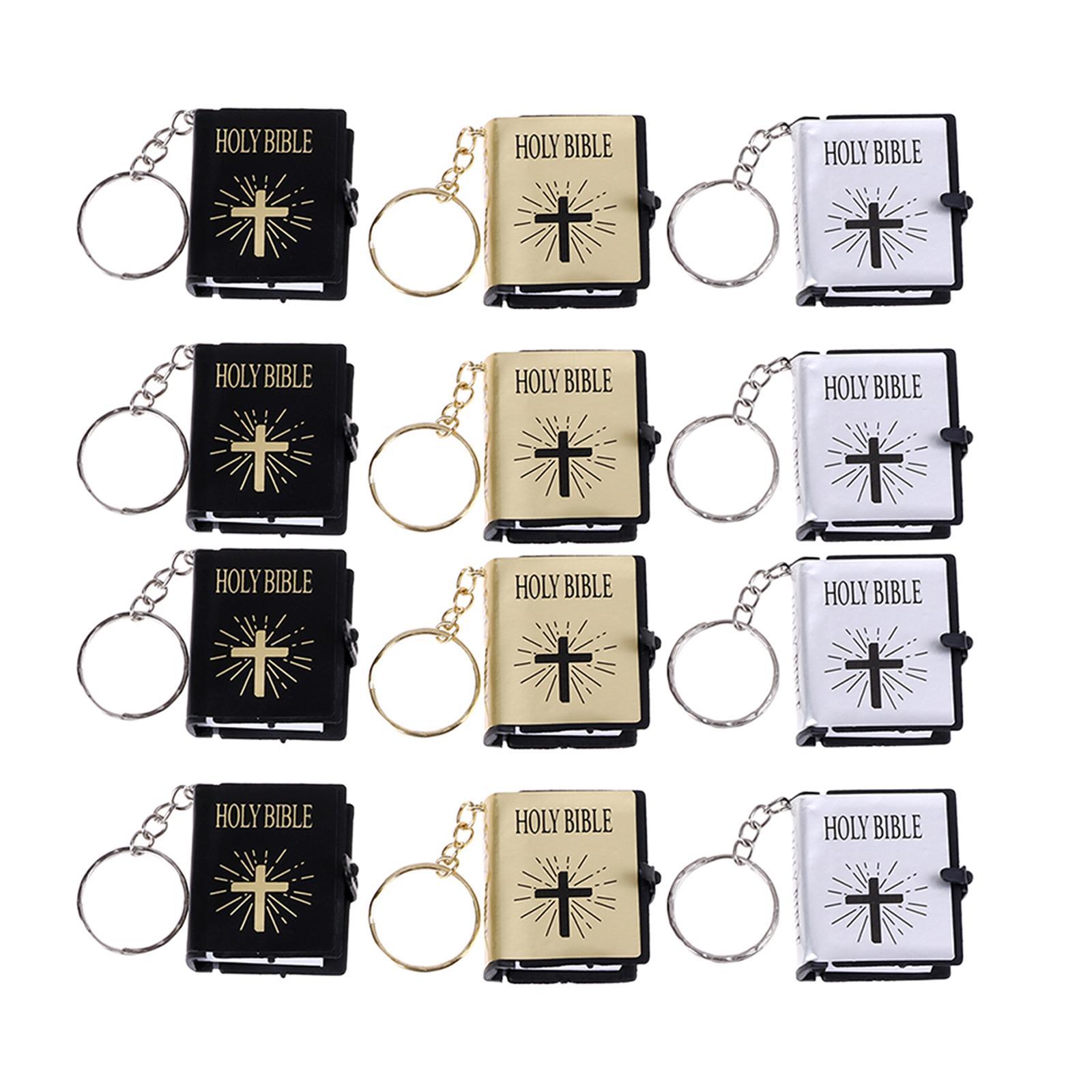 Cute Mini Book Keyring Religious Christian Bible Keychain  Can Read