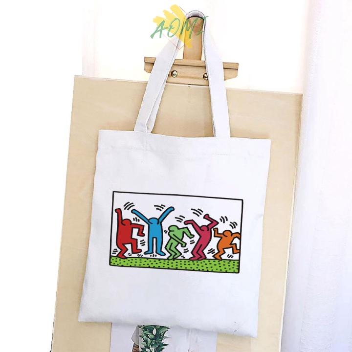 TÚI VẢI HOẠT HÌNH ĐEO VAI TOTE CANVAS BAG CÓ KHÓA KÉO SIZE LỚN 33x38cm PHONG CÁCH CÁ TÍNH HOT TREND AOMI