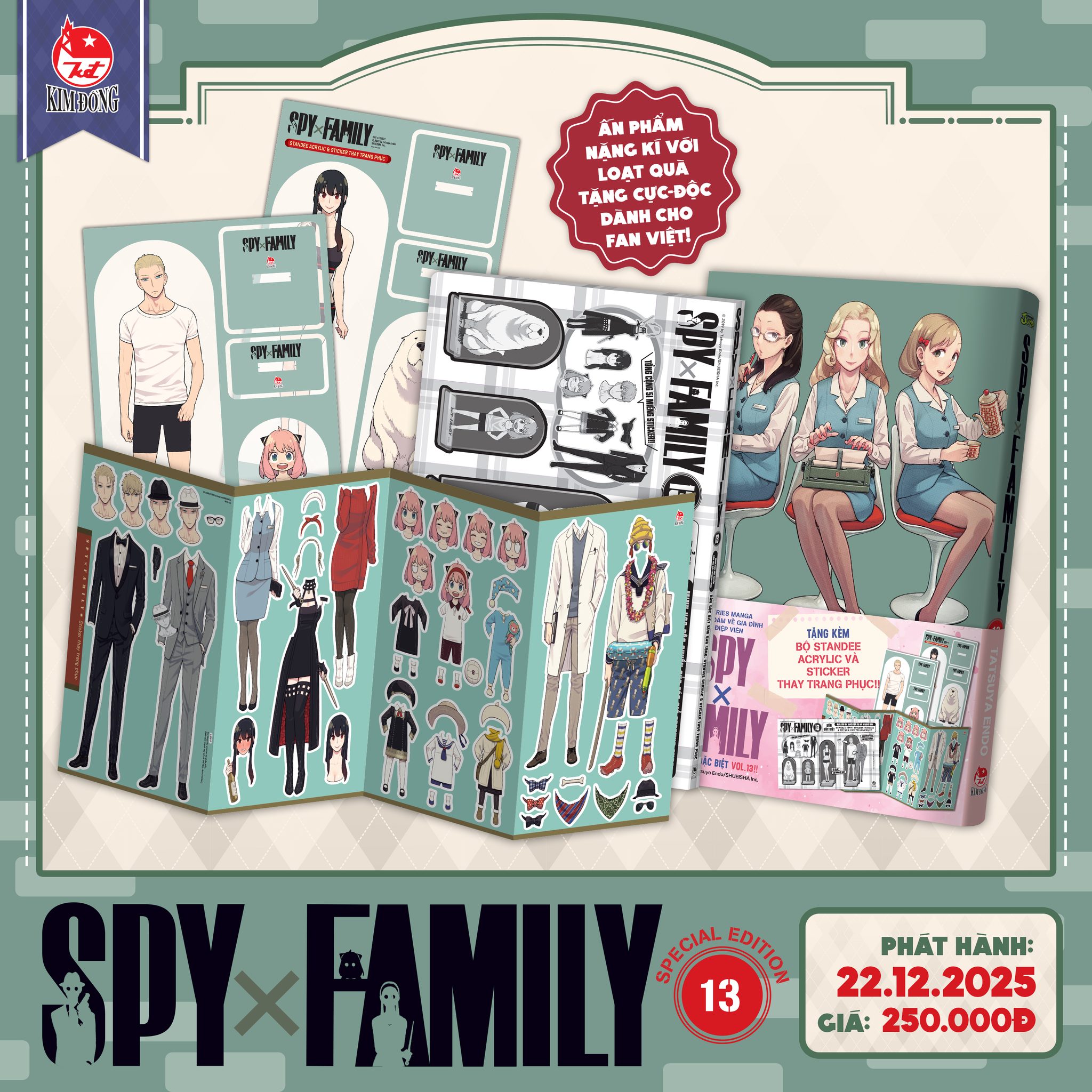 Truyện tranh Spy x Family full 13 tập + Tặng Poster + Ống (Chang Book)