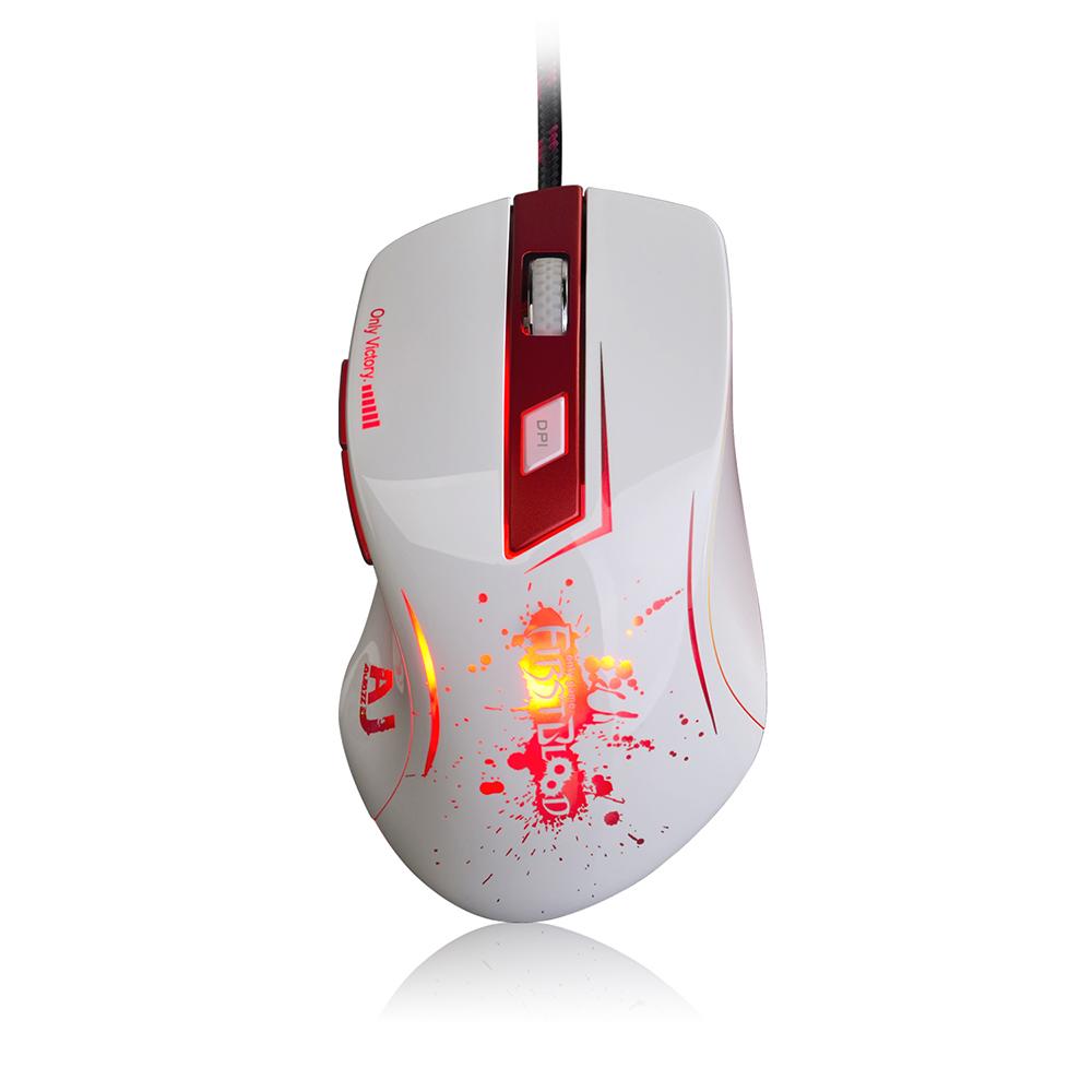 Chuột có dây Ajazz AJ100 6 phím A98001600/300/600/600/800 DPI sặc sỡ sắc màu